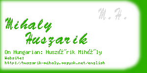 mihaly huszarik business card